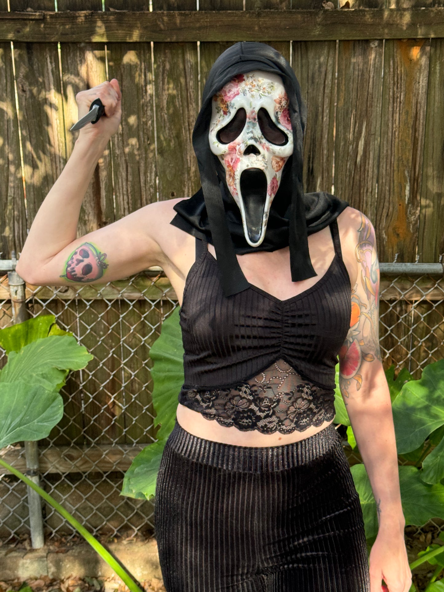 Floral Ghost Face Mask