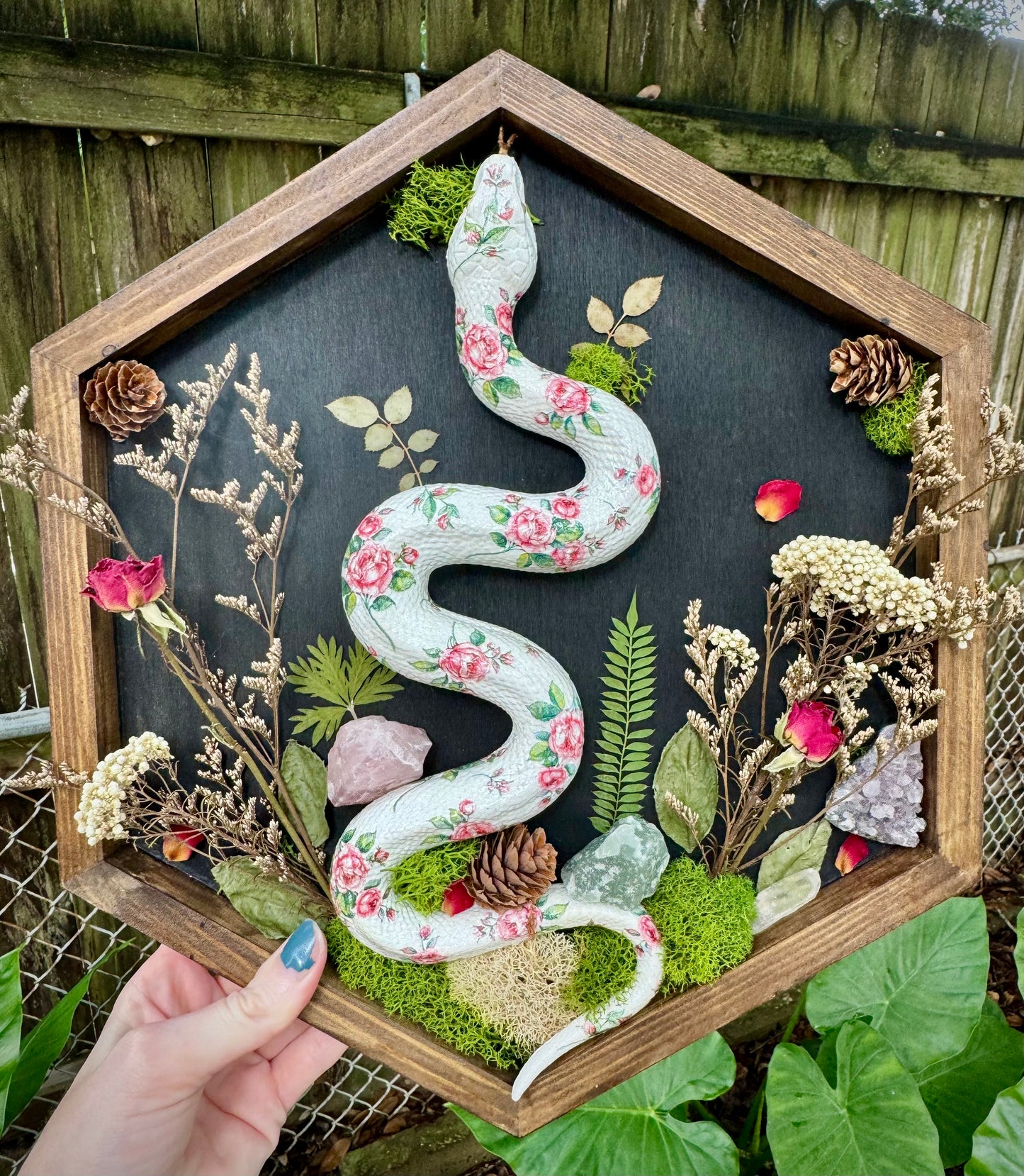 Vintage Rose Floral Snake