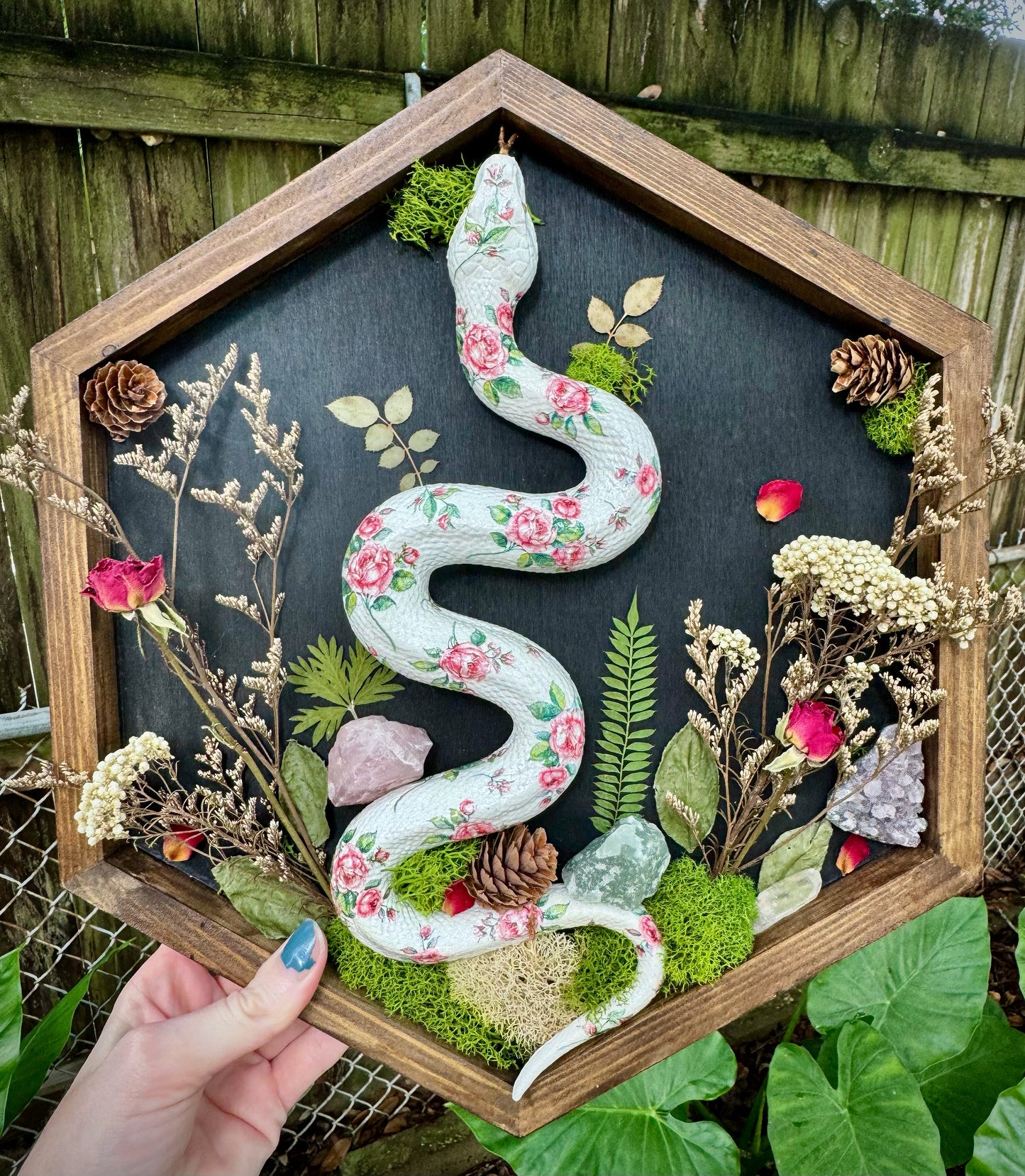 Vintage Rose Floral Snake