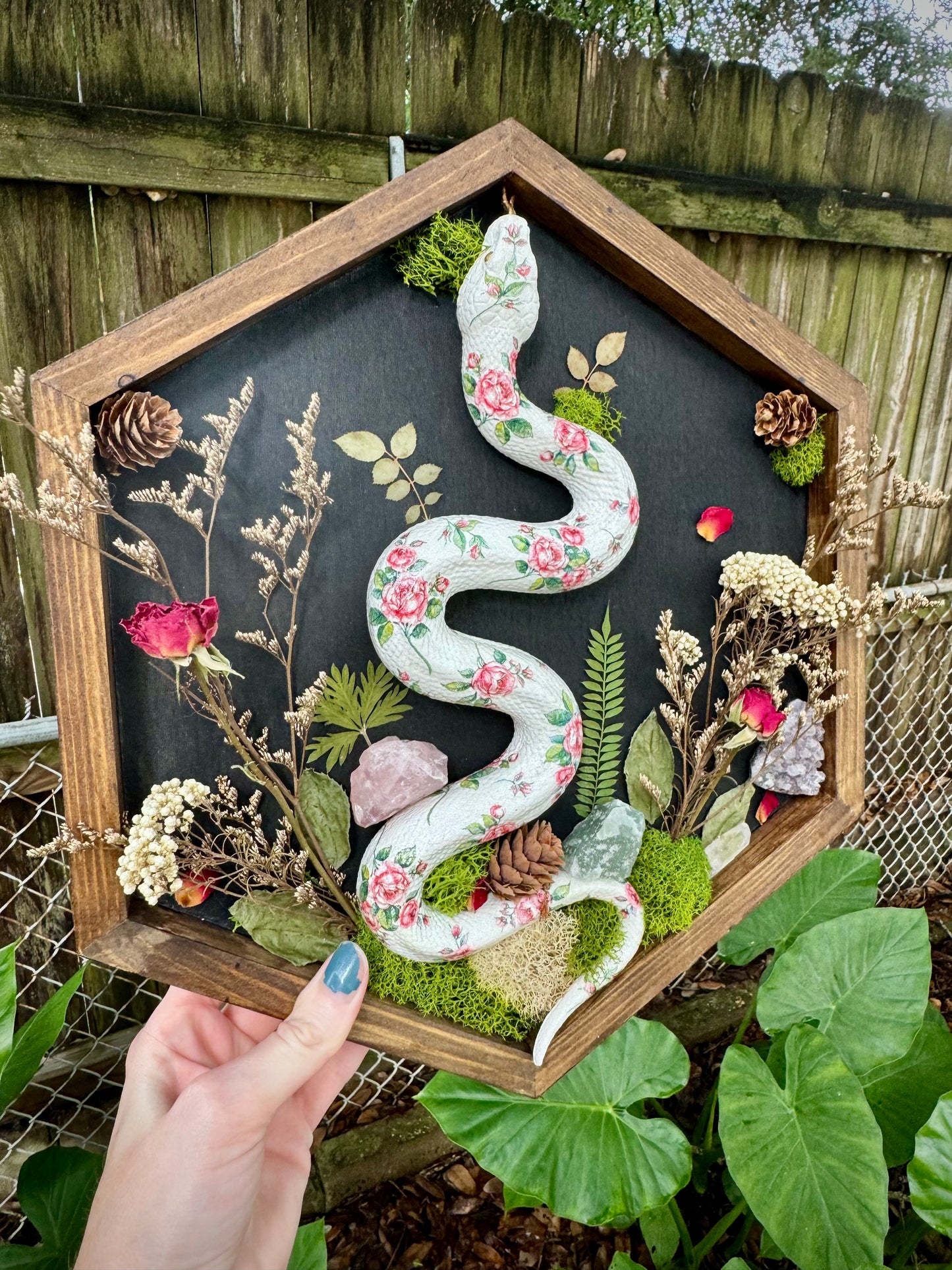 Vintage Rose Floral Snake