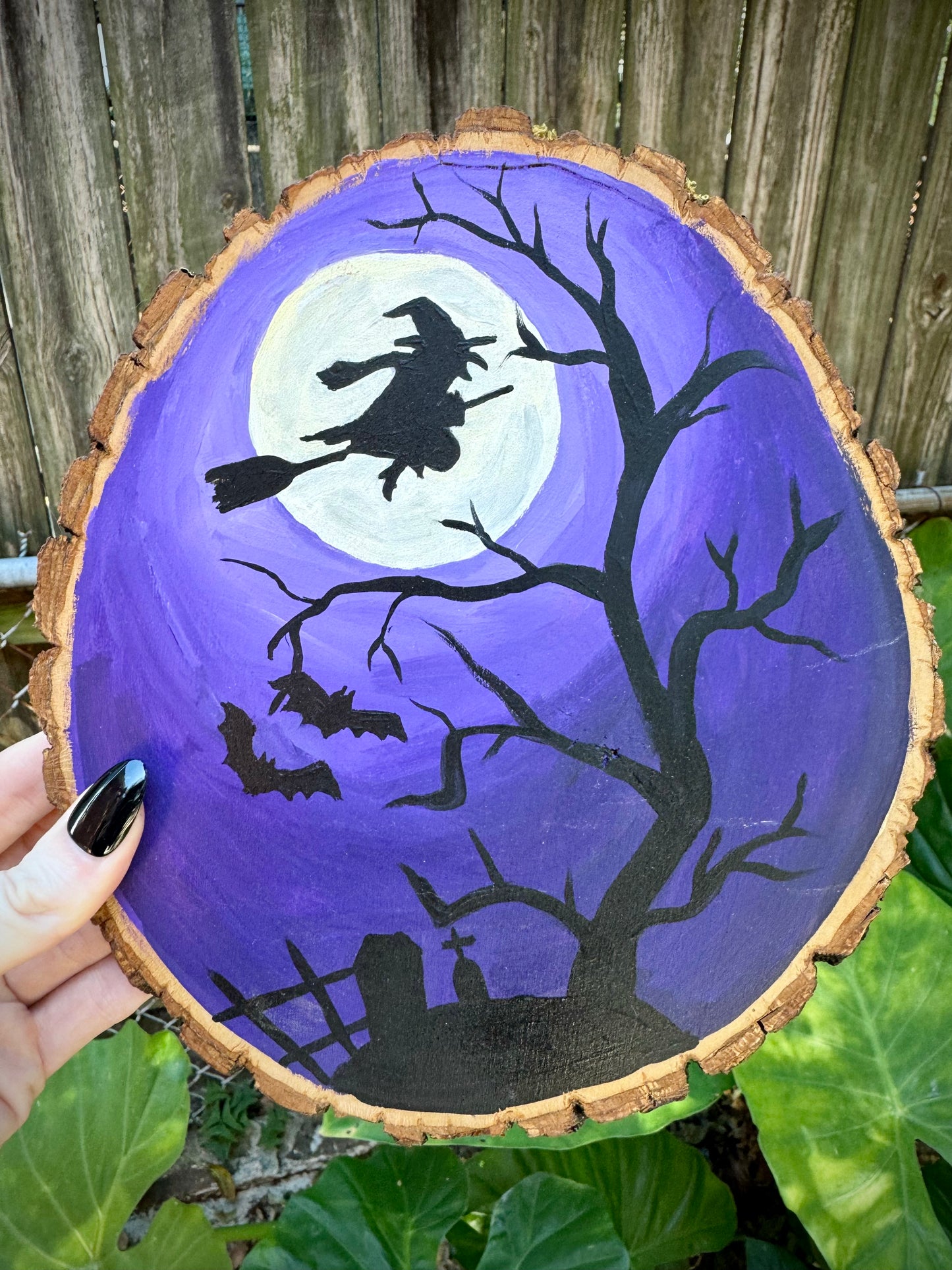 Flying Witch Wood Slice