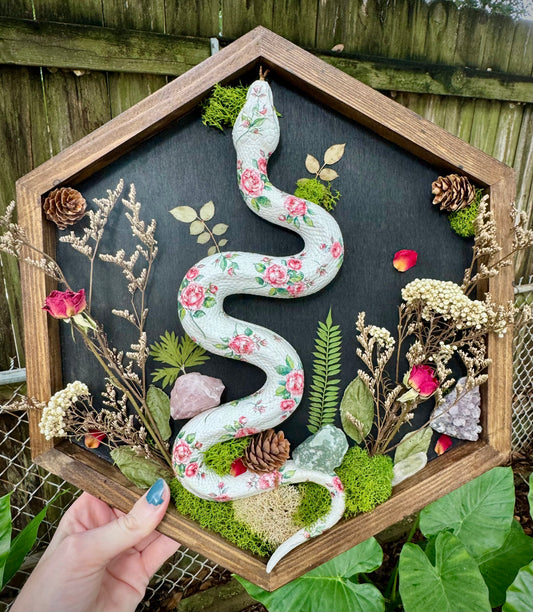 Vintage Rose Floral Snake