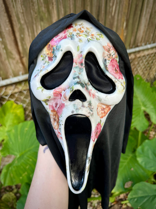 Floral Ghost Face Mask