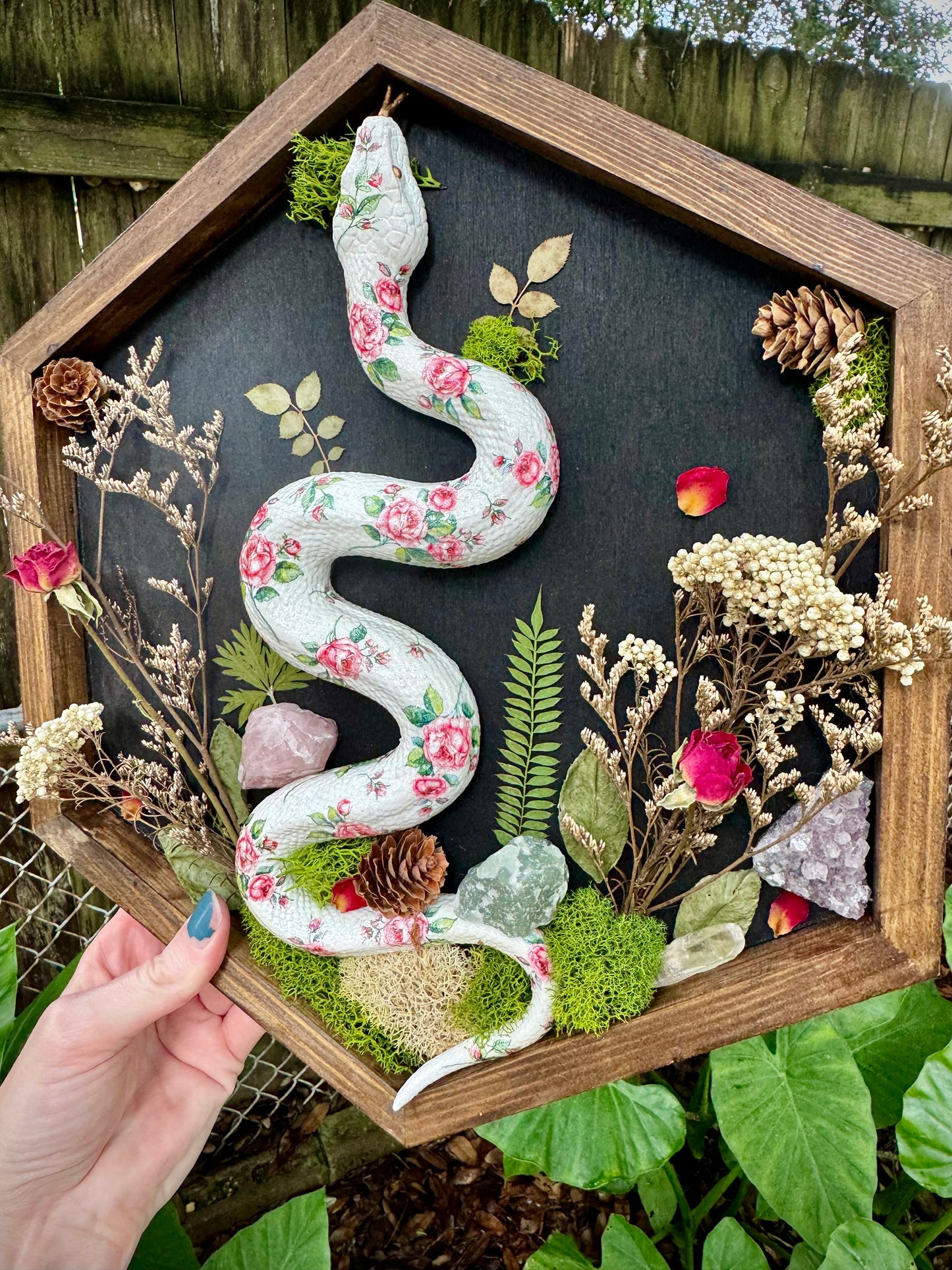 Vintage Rose Floral Snake