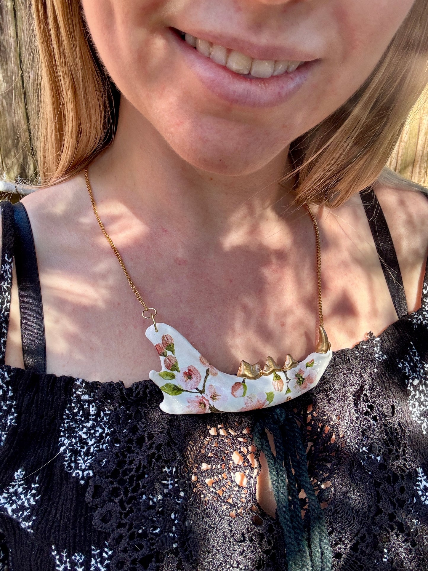 Cherry Blossom Jawbone Necklace