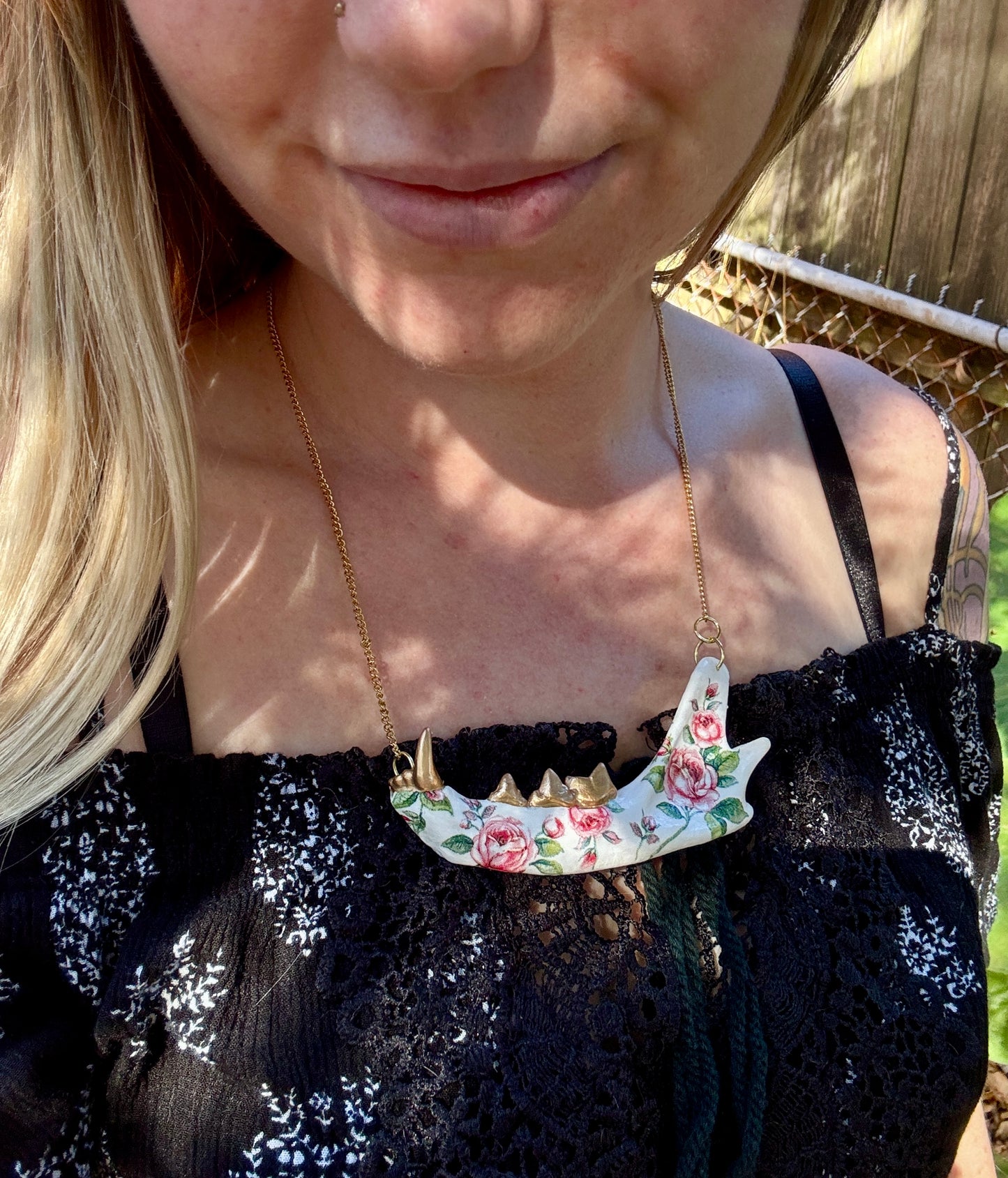 Rose Jawbone Necklace