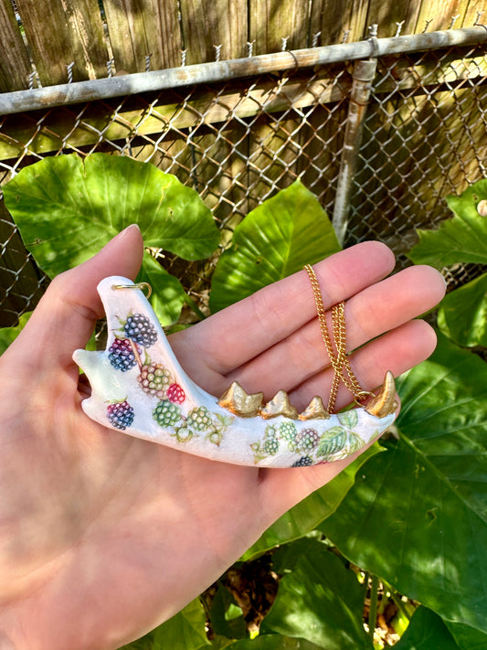Raspberry Jawbone Necklace