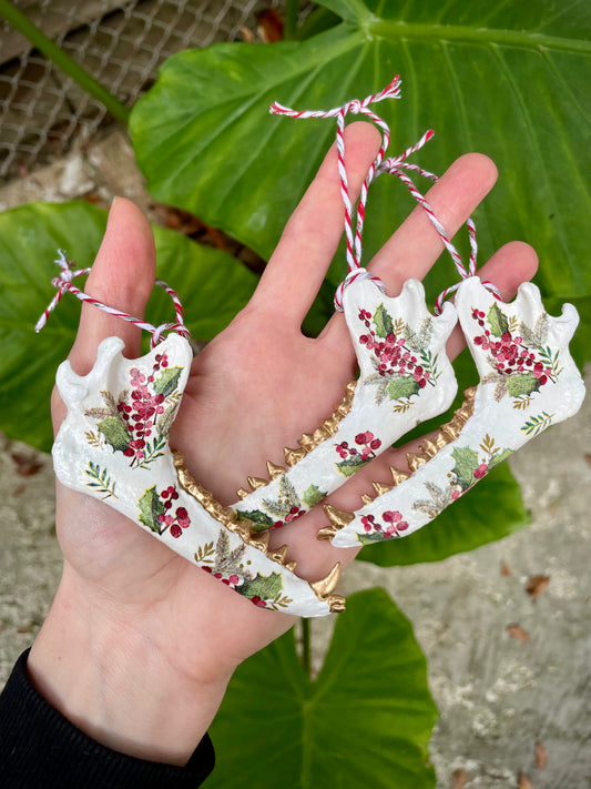 Faux Fox Jaw Bone Ornament