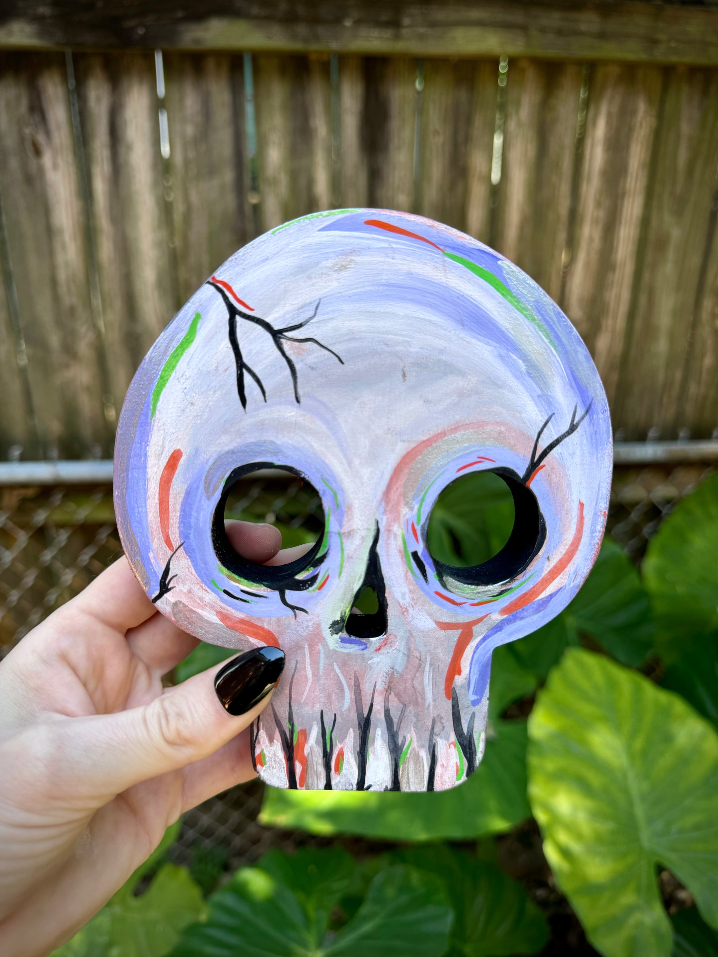 Wood Block Skull
