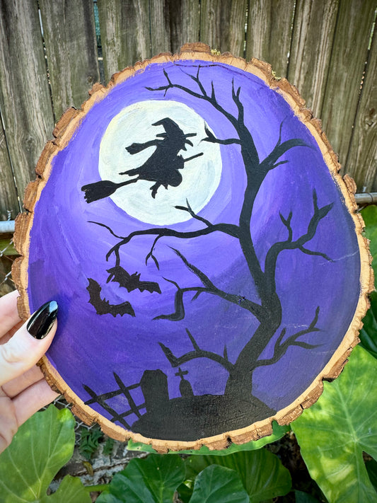 Flying Witch Wood Slice